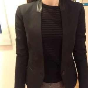 Black Banana Republic Blazer with Leather Collar
